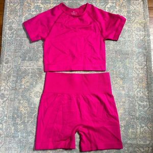 Pink matching workout set